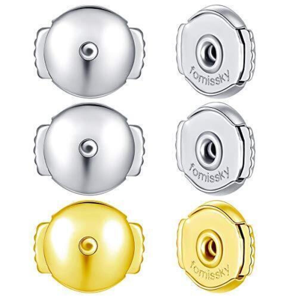 5826 Secure Earring Backs for Studs, 3 Pairs Spring Locking Earring Backs
